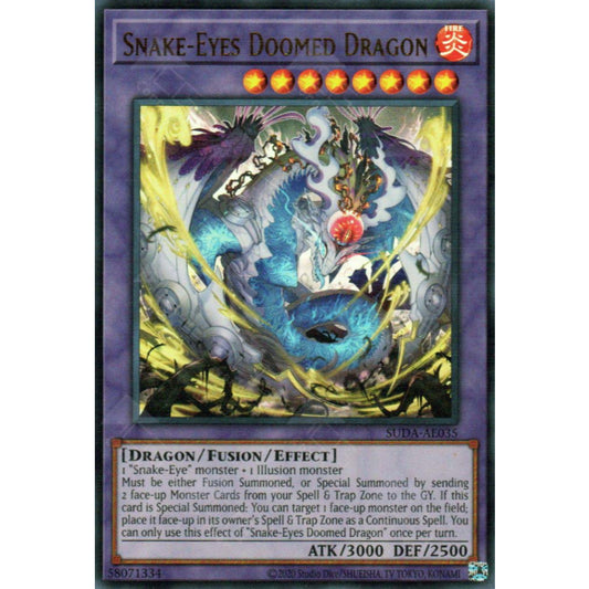 SUDA-AE035 Snake-Eyes Doomed Dragon UR YUGIOH CARD